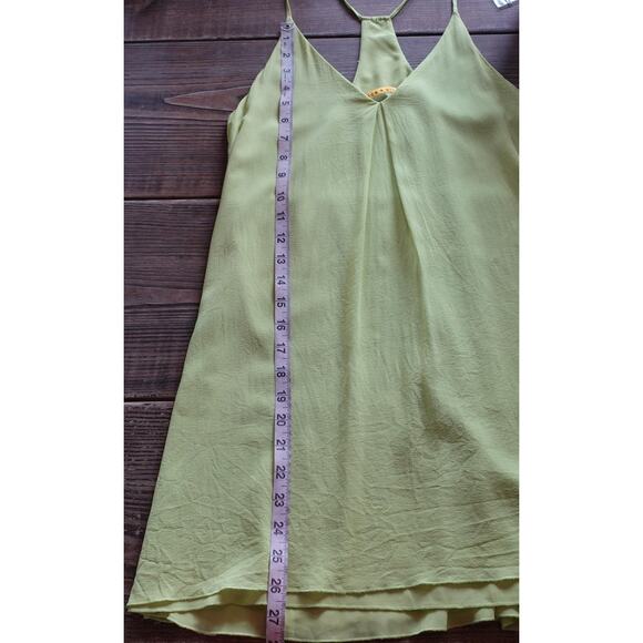 Alice + Olivia Cami Top Medium Lime Green Silk Halter Tunic Y2K Rave Club Dress - Picture 6 of 11